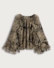 image 5 of F&F Paisley Print Ruffle Blouse in Multi Black White
