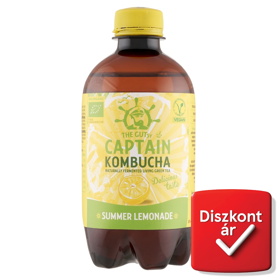 The Gutsy Captain Kombucha limonádé bio fermentált zöld tea ital élőflórával 400 ml