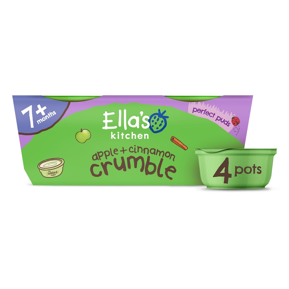 image 1 of Ella's Kitchen Organic Apple & Cinnamon Crumble 7+M 4x80g