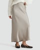 image 3 of F&F Satin Slip Midi Skirt in Stone