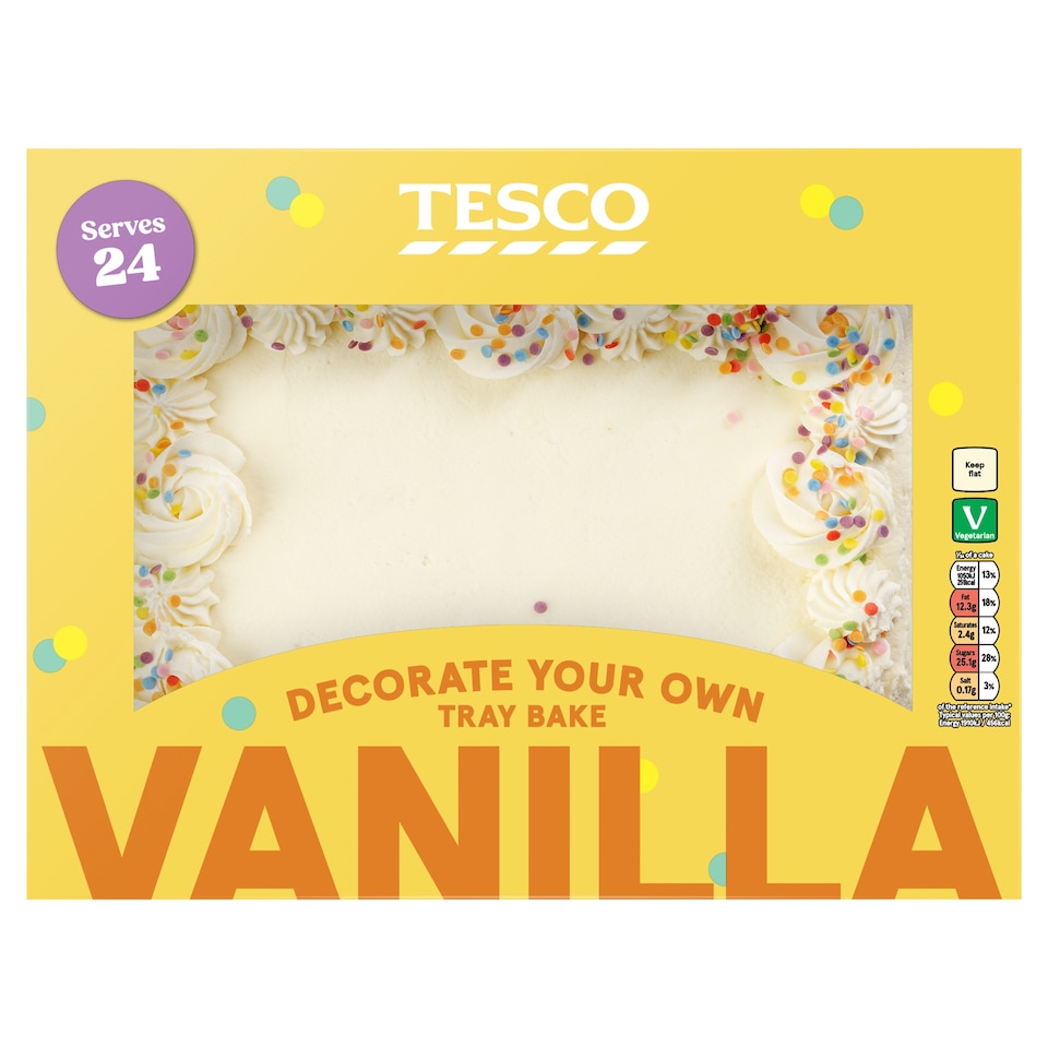 Tesco Decorate your own Vanilla Traybake cake
