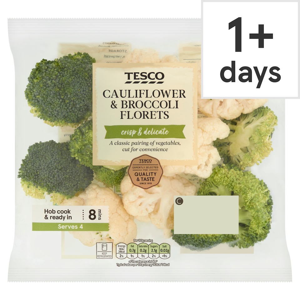 Tesco Cauliflower & Broccoli Florets 400g Express