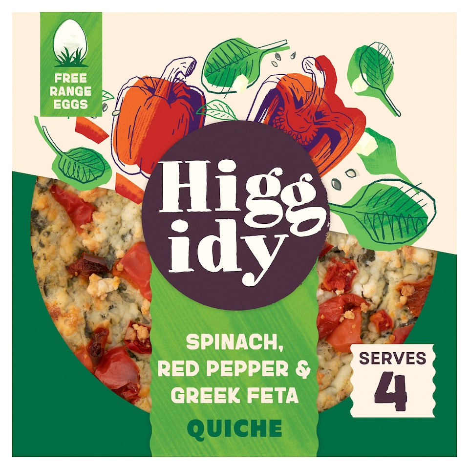 Higgidy Spinach Feta Red Pepper Quiche 400G