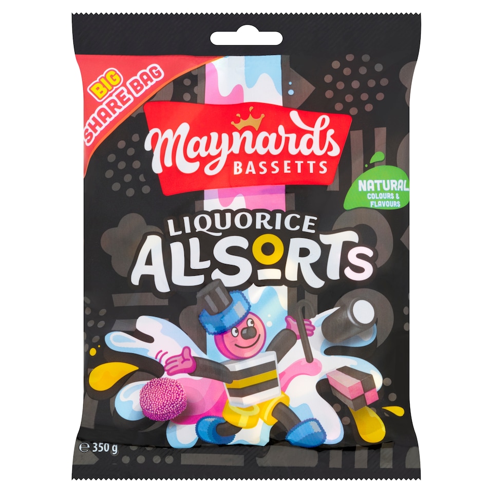 Maynards Bassetts Liquorice Allsorts Sweets Sharing Bag 350G