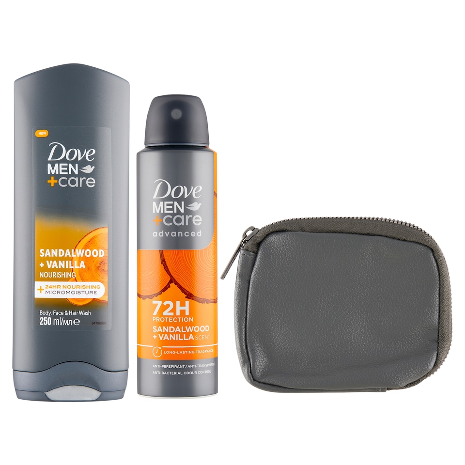 Obrázek 1 pro produkt Dove Men+Care Sandalwood & Vanilla dárková kazeta s peněženkou