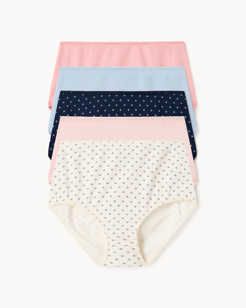 image 1 of F&F 5-Pack Cotton Rich Full Briefs in Multi