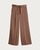 image 4 of F&F Satin Wide Leg Tie Waist Trousers in Brown
