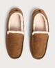 image 2 of F&F Faux Suede Fur Lined Moccasin Slippers in Tan