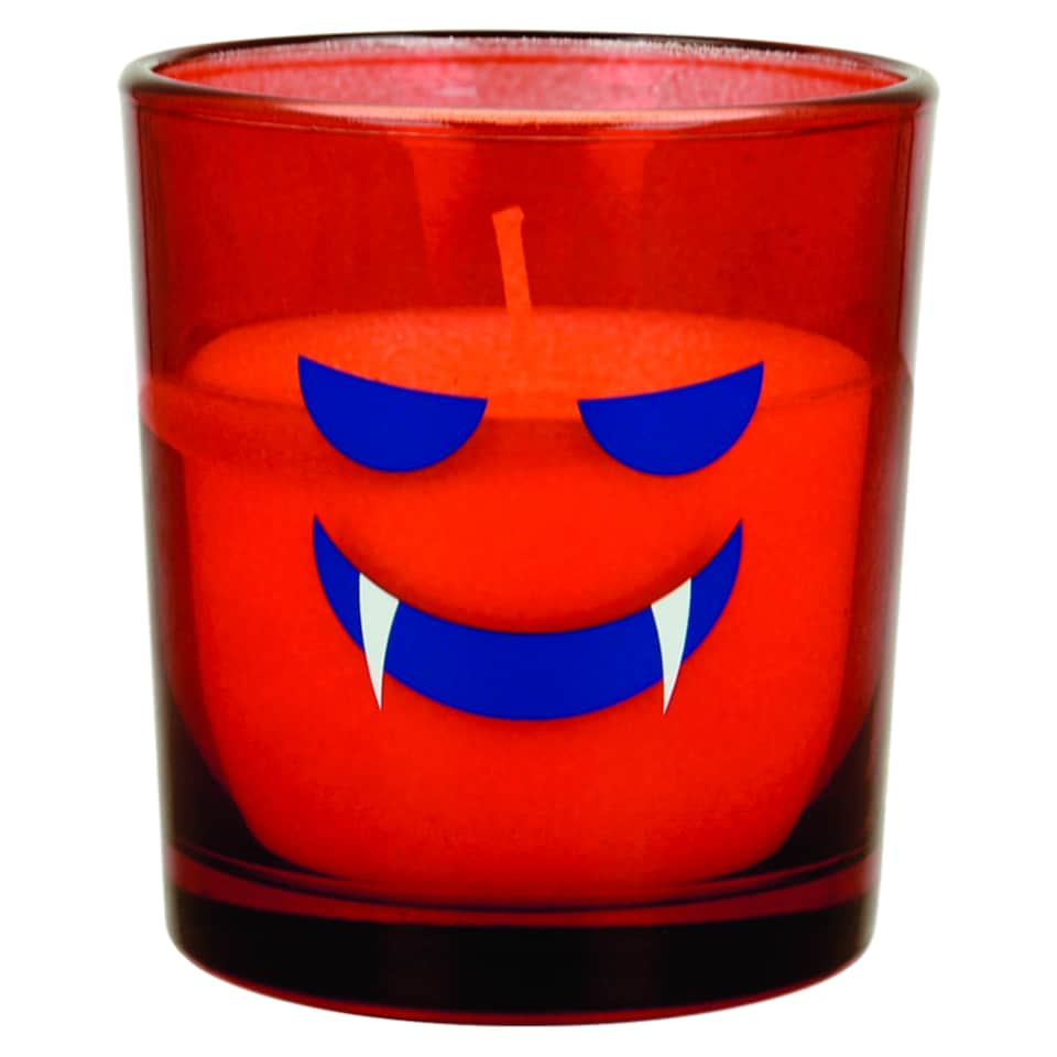 Tesco Halloween piros, matricás illatosított gyertya 95 g