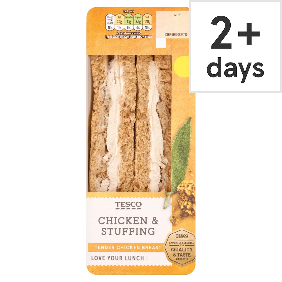Tesco Chicken & Stuffing Sandwich