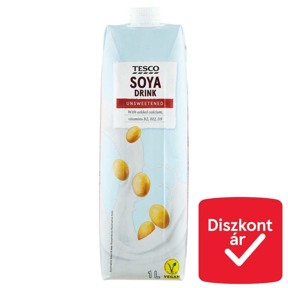 Tesco Unsweetened Soya Drink with Added Calcium, Vitamins 1 l