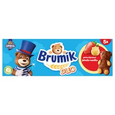 Opavia Brumík Duo jahoda a vanilková příchuť Jemné pečivo Bez konzervantů Balení 5x 30g 150 g