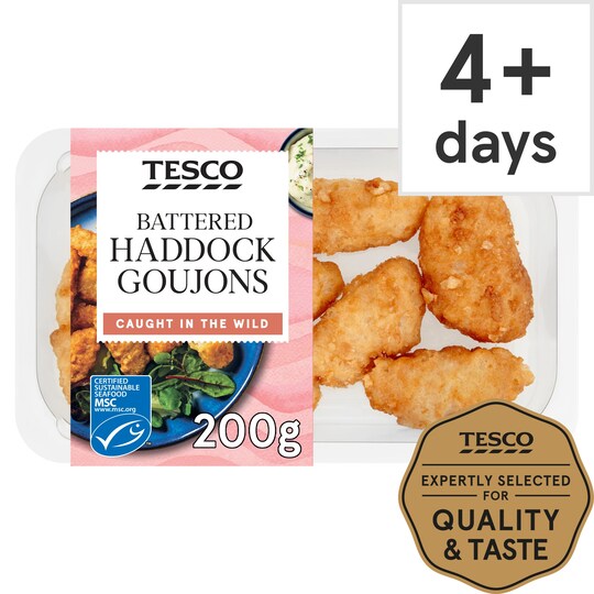 Tesco Battered Haddock Goujons 200G Tesco Groceries