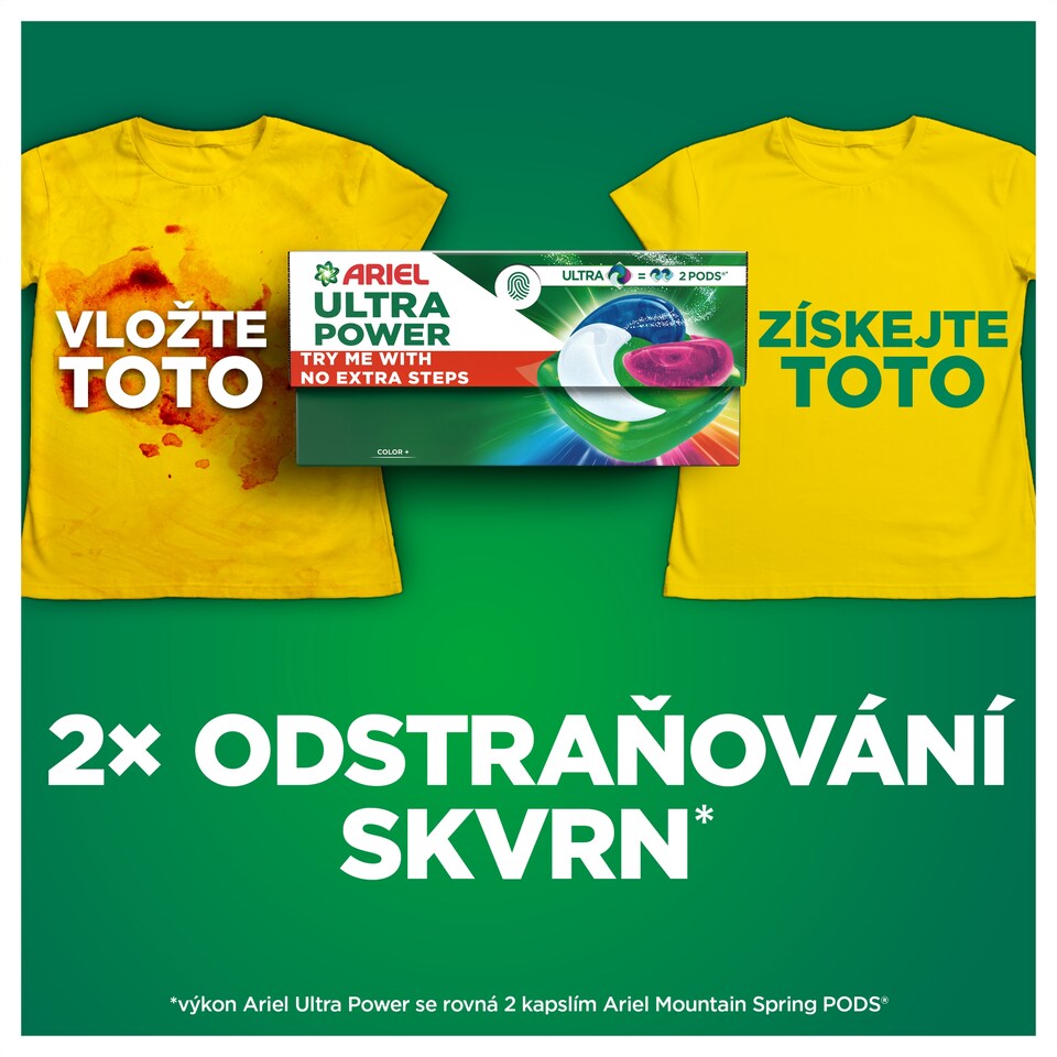 Obrázek 1 pro produkt Ariel ULTRA POWER PODS, Kapsle Na Praní S Tekutým Pracím Prostředkem, 29 Praní, Color+