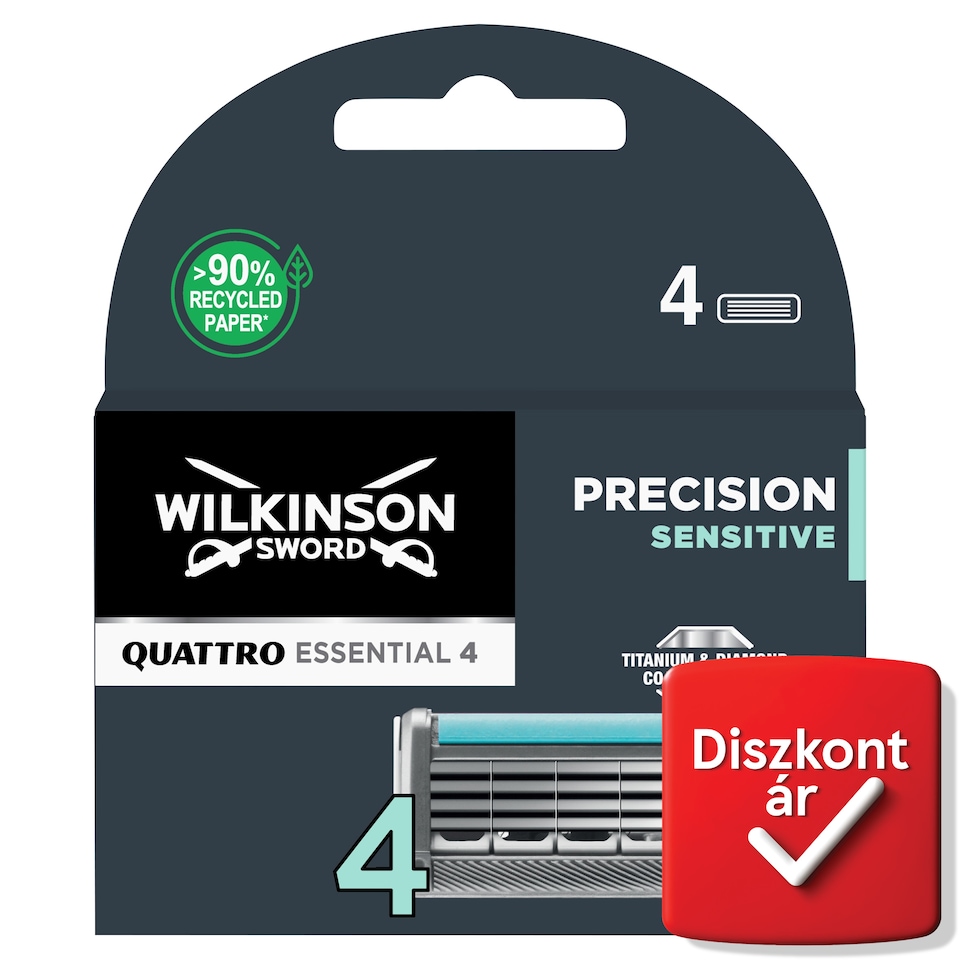 Wilkinson Sword Quattro Essential 4 Precision Sensitive 4 pengés borotvabetét 4 db