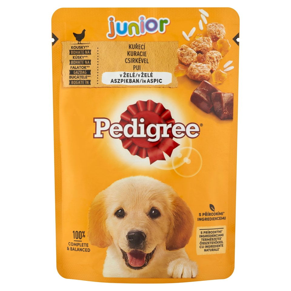 Pedigree Junior teljes értékű nedves eledel kölyökkutyák számára csirkével aszpikban 100 g  1. kép