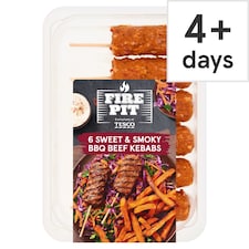 Tesco Firepit 6 Sweet & Smoky BBQ Beef Kebabs 360g