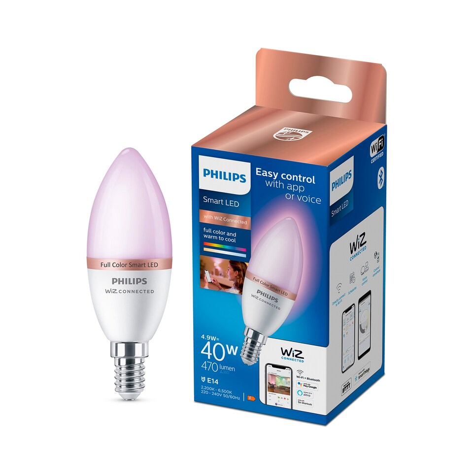 image 1 of Philips Smart Led Bulb Candle Rgb Small Edisonscrew