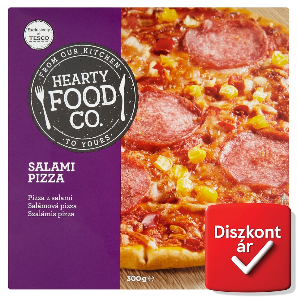 Hearty Food Co. gyorsfagyasztott szalámis pizza 300 g