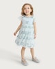 image 2 of F&F Girls Sequin Embellished Tiered Dress in Blue