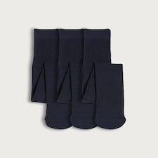 F&F School Girls 3-Pack Cotton Rich Tights in Multi