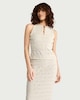 image 1 of F&F Textured Buttoned Co-ord Sleeveless Top in Cream