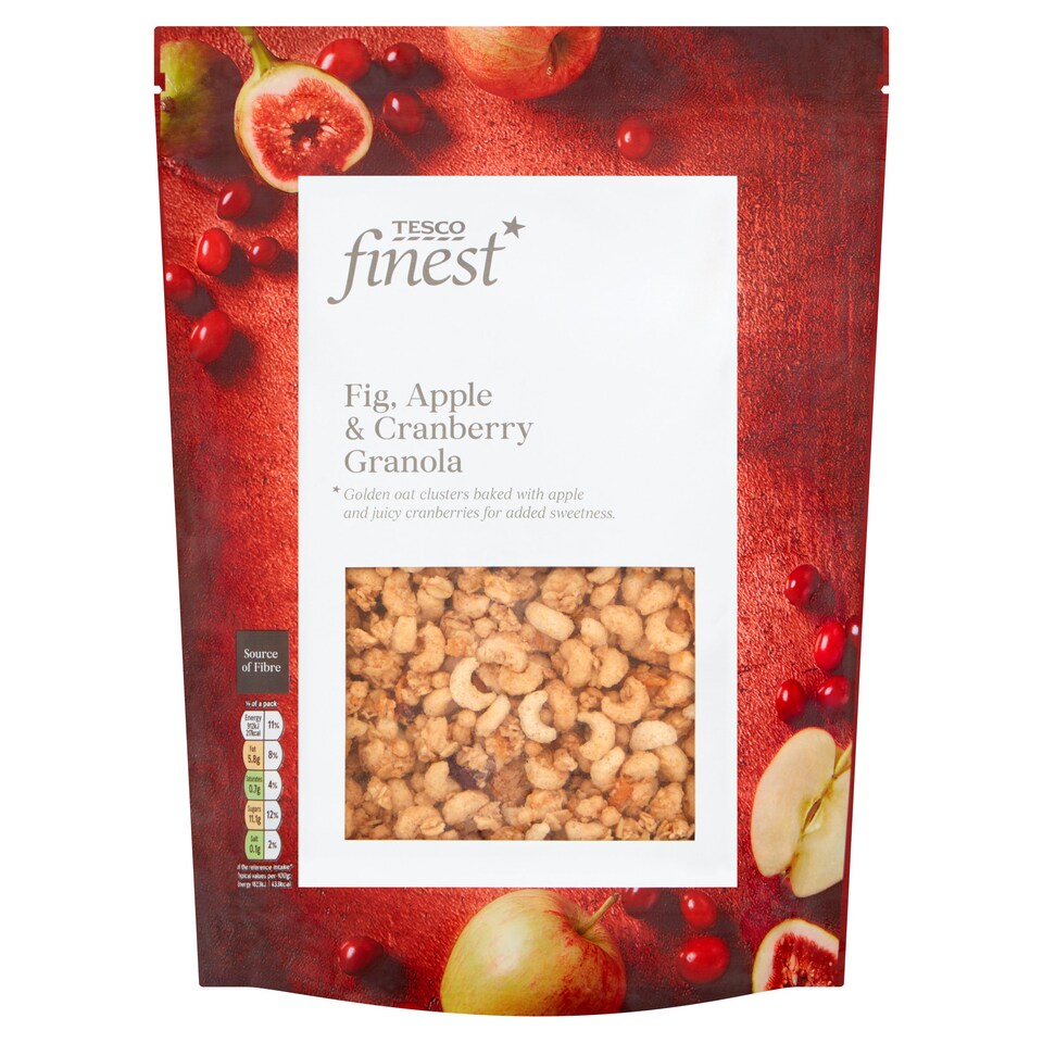 Tesco Finest Apple Cranberry And Fig Granola 450G
