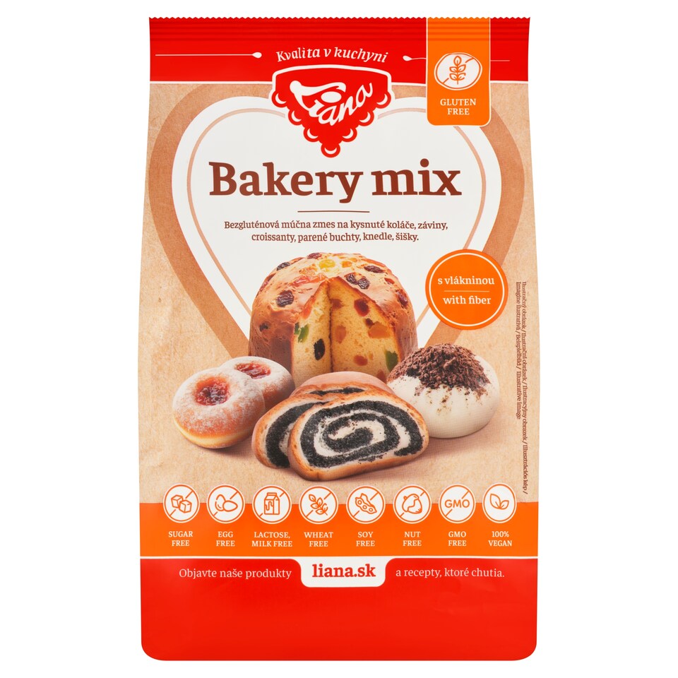 obrázok 1 z Liana Bakery mix bezgluténová múčna zmes na kysnuté koláče 1000 g