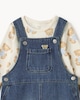 image 3 of F&F Baby 2-Piece Pure Cotton Bear Dungaree Set in Blue