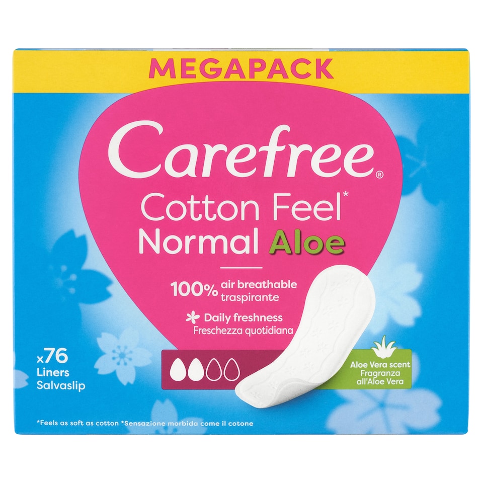obrázok 1 z Carefree Cotton Feel Normal Aloe Vera slipové vložky 76 ks