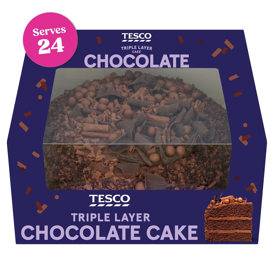 Tesco Triple Layer Chocolate Cake 24 Servings