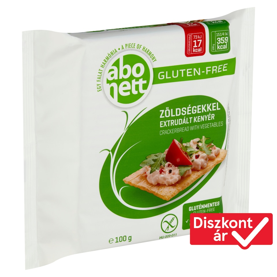 Abonett gluténmentes extrudált kenyér zöldségekkel 100 g
