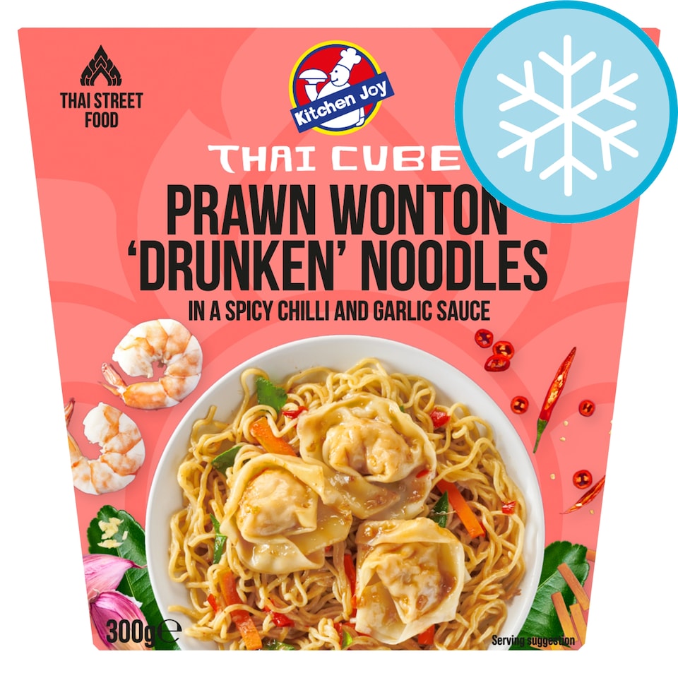 image 1 of Kitchen Joy Thai Cube Prawn Wonton Drunken Noodles 300g