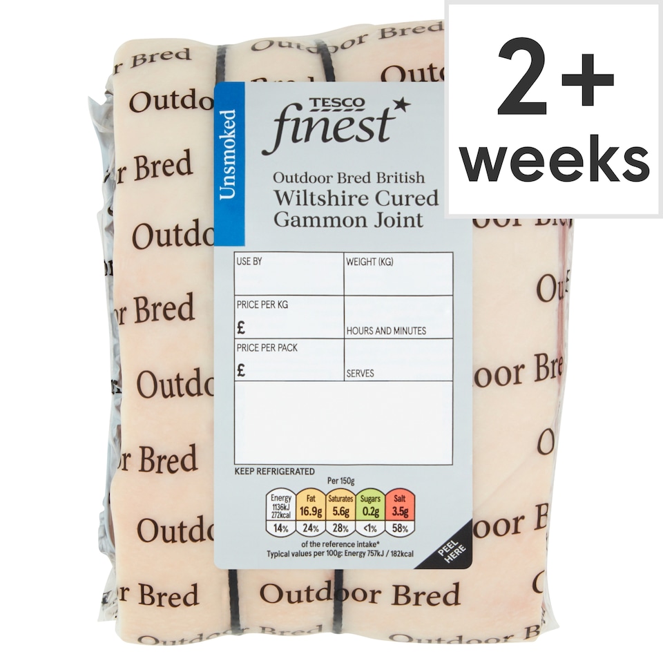 Tesco Finest Unsmoked Wiltshire Cured Crackling Gammon Joint