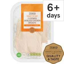 Tesco 2 Cooked Skinless Chicken Breast Fillets 220G