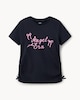 image 3 of F&F Girls Pure Cotton Angel T-Shirt in Navy