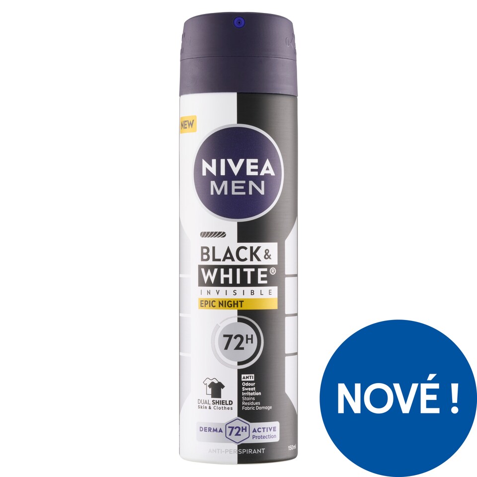 Obrázek 1 pro produkt Nivea Men Black & White Invisible Epic Night Sprej antiperspirant 150ml