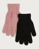 image 1 of F&F 2-Pack Chenille Textured Gloves in Multi