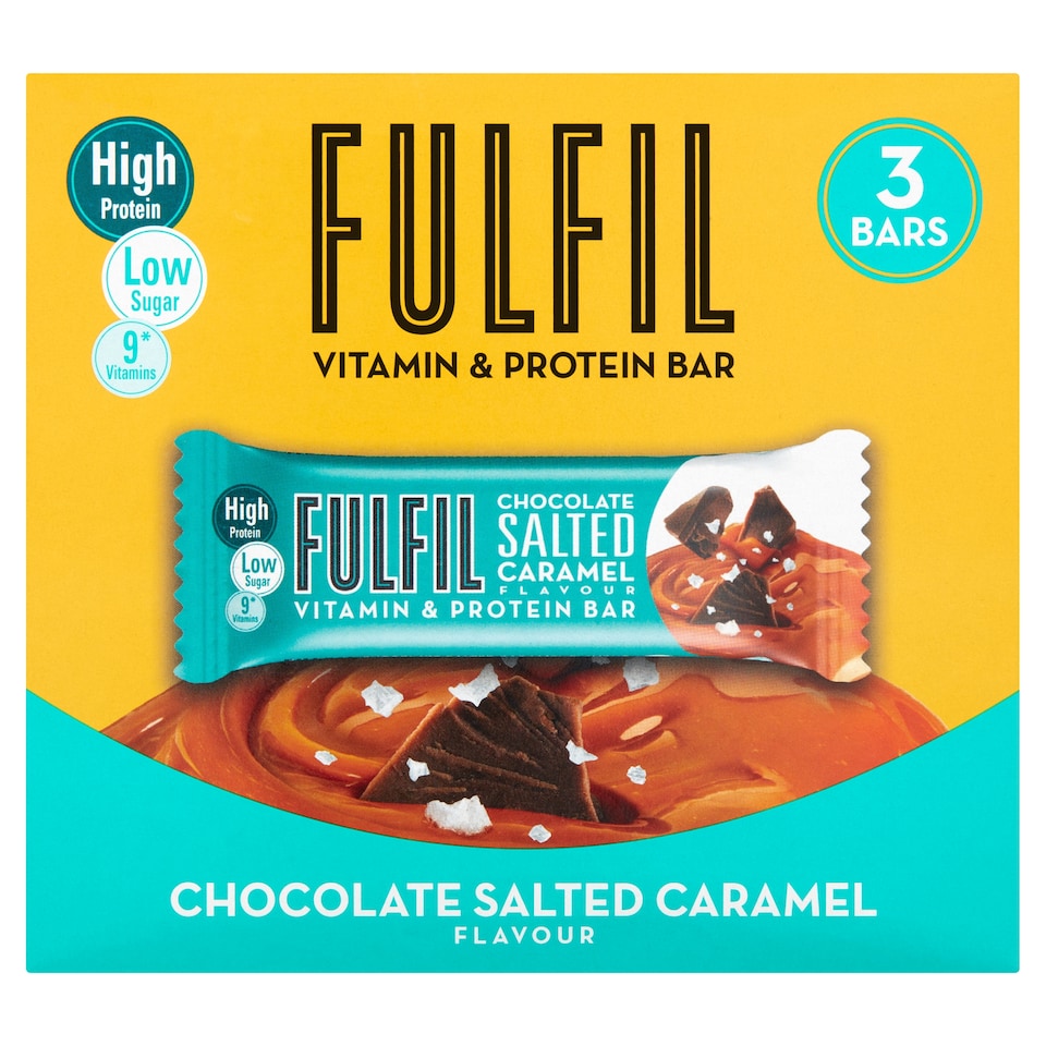 image 1 of Fulfil Chocolate Salted Caramel 3X40g