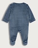 image 2 of Disney Mickey Mouse Fleece Stripe Print Sleepsuit in Navy