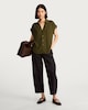 image 2 of F&F Button Front Collared Blouse in Green