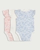 image 2 of F&F Baby 3-Pack Pure Cotton Floral Print Bodysuits in Multi