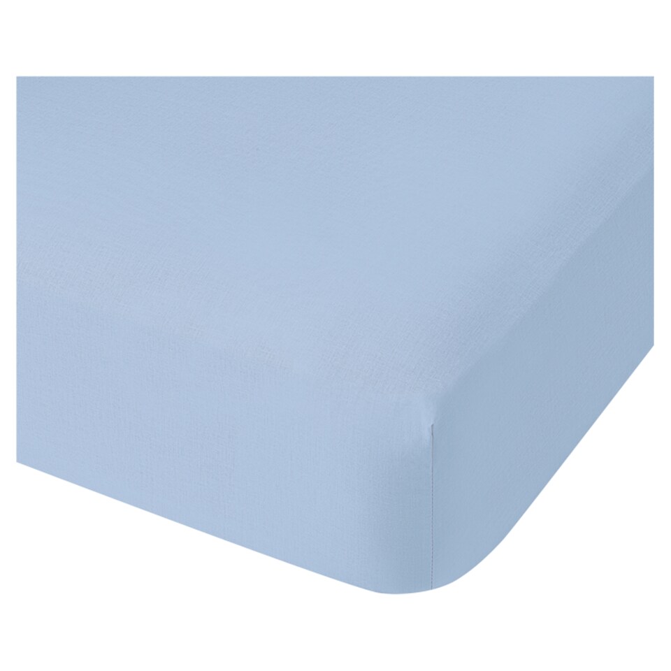 Tesco Chambray Blue Fitted Sheet Double