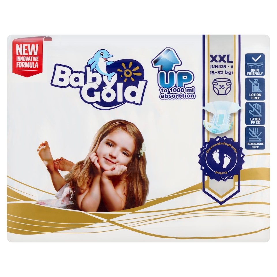Baby Gold Junior uniszex csecsemőpelenka méret: 6, 15-32 kg 35 db