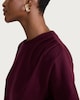 image 2 of F&F Pure Cotton Asymmetric Hem Ruched Short Sleeved Top in Burgundy