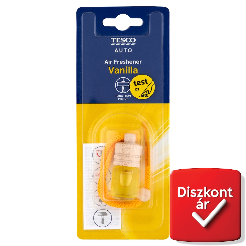 Tesco Auto Hanging Wooden Vanília légfrissítő 5 ml