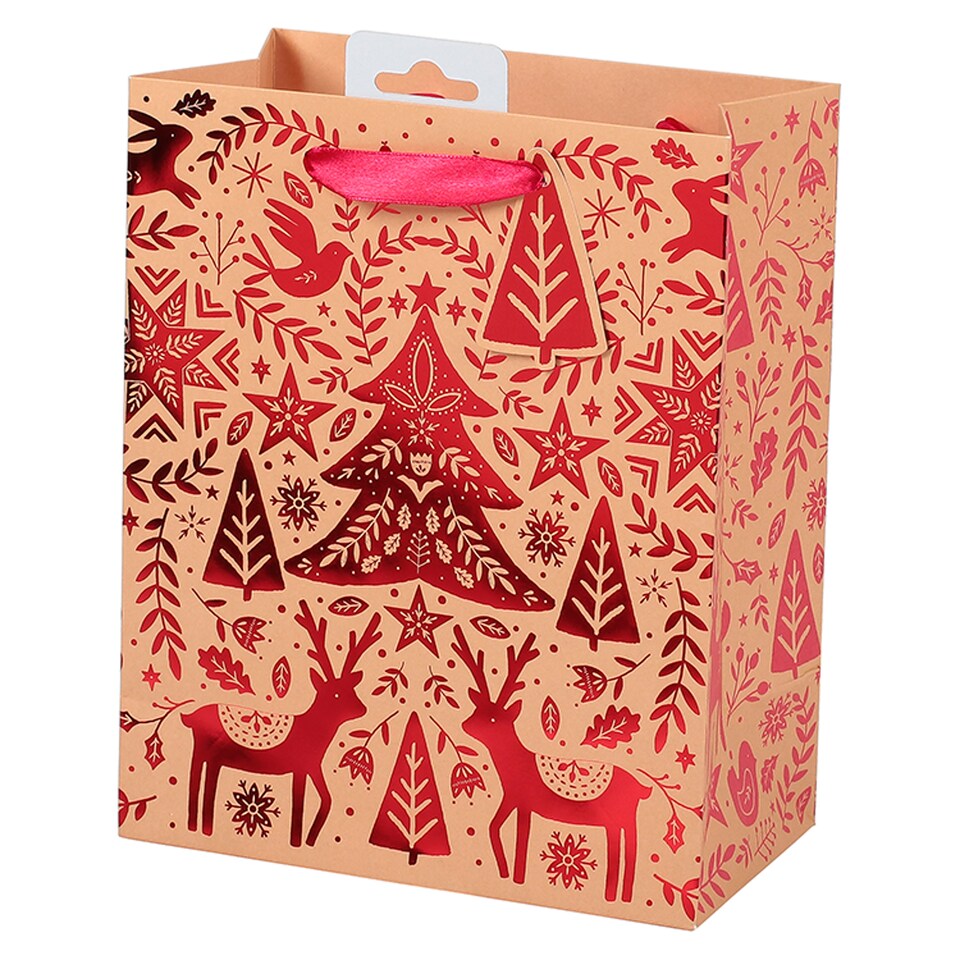 Tesco Red Foil Scandi Medium Bag