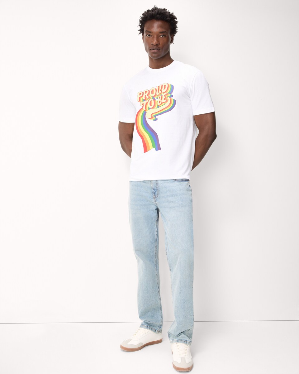 image 1 of F&F Pure Cotton Pride T-Shirt in White