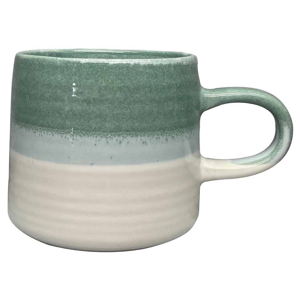 F&F Home Sage Green Striped Mug 390ml