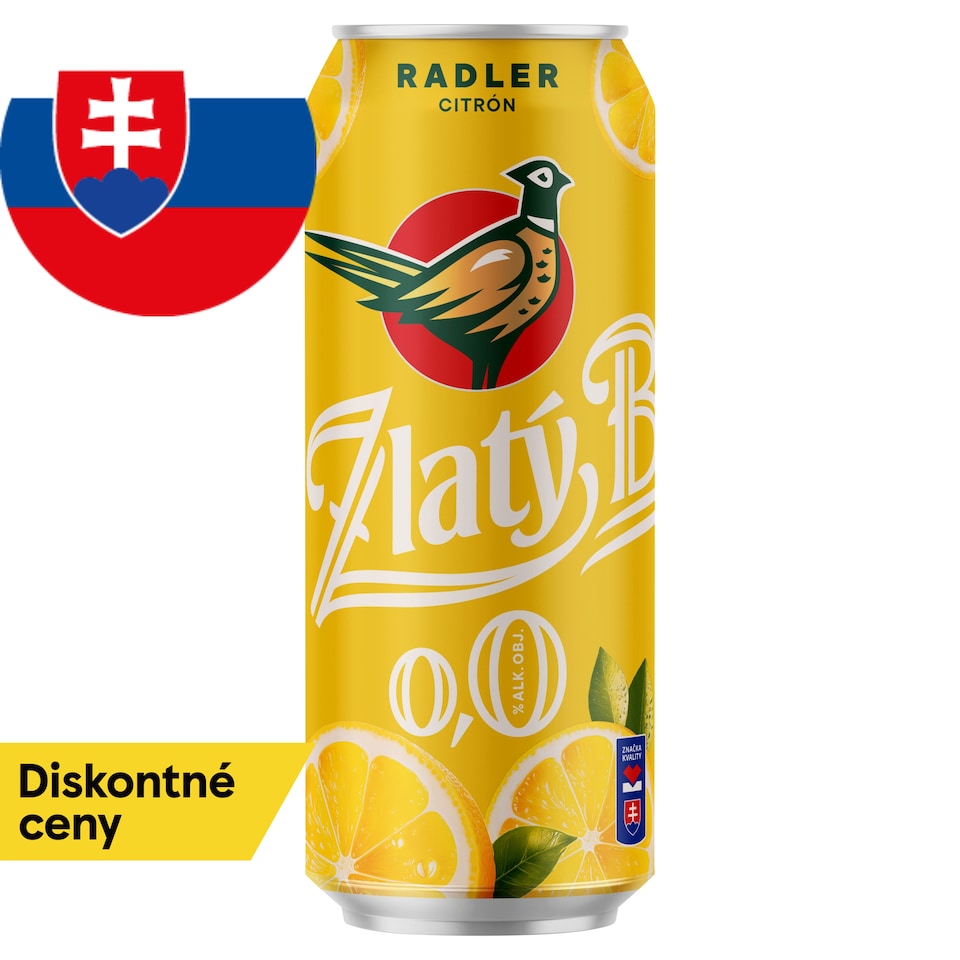Zlatý Bažant Radler 0,0% Citrón plechovka 500 ml